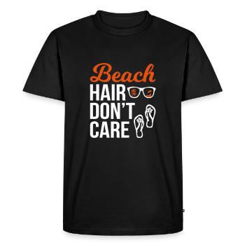 Les cheveux de plage ne se soucient pas - T-shirt Premium bio Homme - noir - Devant - Nico (187cm)