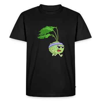 Fitness Kohlrabi - Men's Premium Organic T-Shirt - black - Front - Nico (187cm)