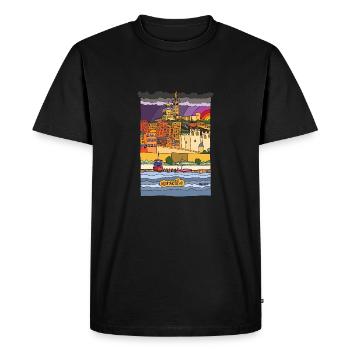 Marseille mon amour - T-shirt Premium bio Homme - noir - Devant - Nico (187cm)