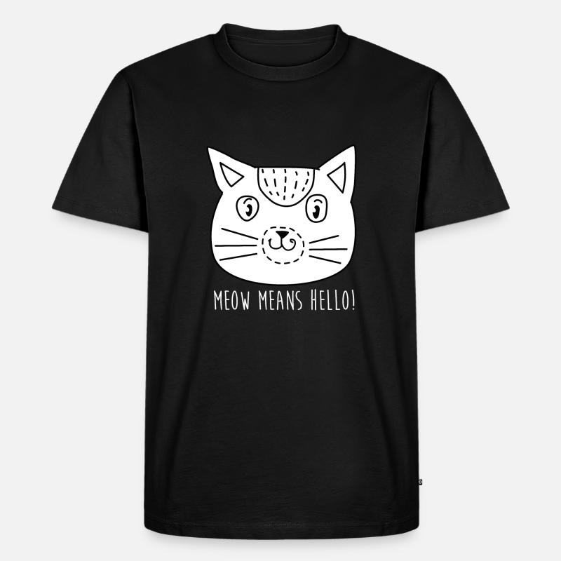 Comic Katze Gesicht mit Spruch - Männer Premium Bio T-Shirt - Schwarz