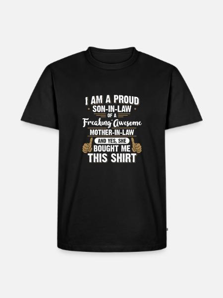 Stolt svigersøn fra en fantastisk svigermor - Herre Premium økologisk T-shirt - sort