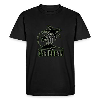 CARAÏBES - T-shirt Premium bio Homme - noir - Devant - Nico (187cm)