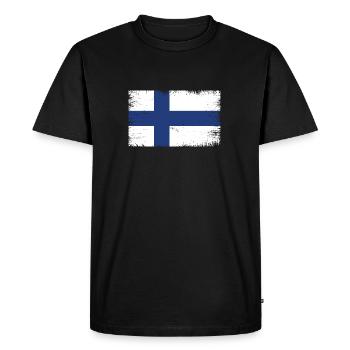 Finland Suomi Flag Flag - Men's Premium Organic T-Shirt - black - Front - Nico (187cm)
