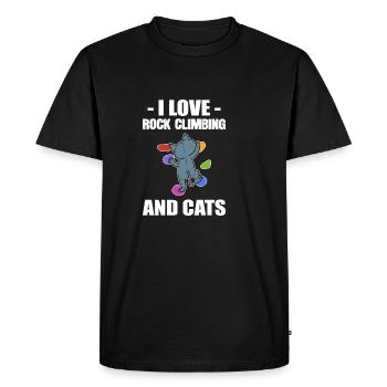 Escalade & Chats Chat Maman Cadeau - T-shirt Premium bio Homme - noir - Devant - Nico (187cm)
