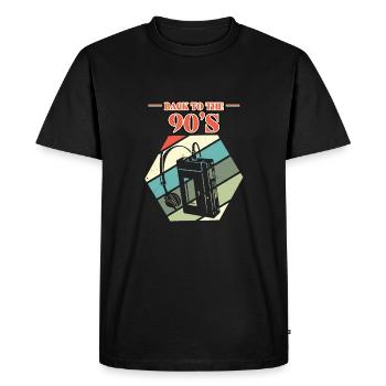 Cassette Walkman 90s - cadeau - T-shirt Premium bio Homme - noir - Devant - Nico (187cm)