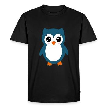 Hibou Hibou Bleu - T-shirt Premium bio Homme - noir - Devant - Nico (187cm)