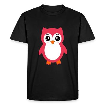 owl pink pink red - Men's Premium Organic T-Shirt - black - Front - Nico (187cm)