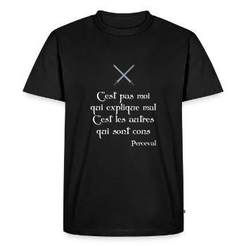 C'est les autres qui sont cons. Perceval - T-shirt Premium bio Homme - noir - Devant - Nico (187cm)