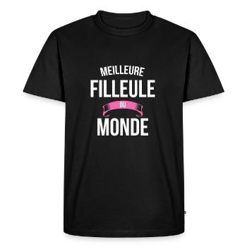 Meilleure Filleule du monde femme - T-shirt Premium bio Homme - noir - Devant - Nico (187cm)