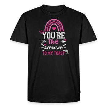 Tu es l’avocat à mon toast - T-shirt Premium bio Homme - noir - Devant - Nico (187cm)