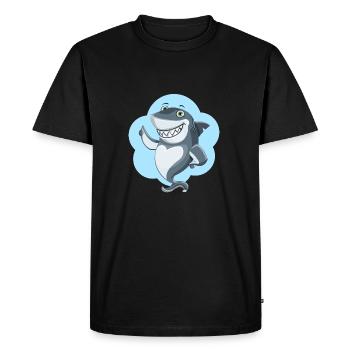 requin drôle - T-shirt Premium bio Homme - noir - Devant - Nico (187cm)