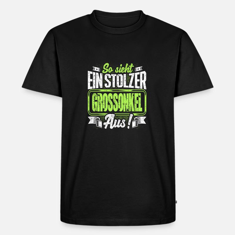 Großonkel - stolz - Männer Premium Bio T-Shirt - Schwarz