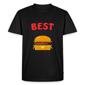 Best Friends Burger & Frites Frites Frites Frites - T-shirt Premium bio Homme - noir - Devant - Nico (187cm)