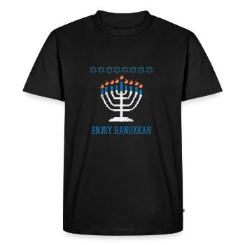 Laid Hanoukka, Hanoukka, fête des lumières, cadeau - T-shirt Premium bio Homme - noir - Devant - Nico (187cm)