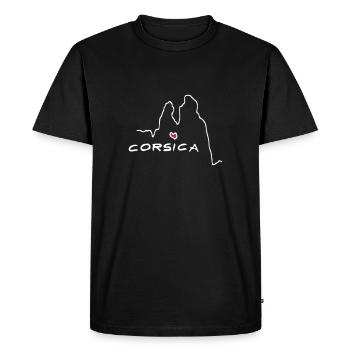 Corsica Herz Calanche 2c - Männer Premium Bio T-Shirt - Schwarz - Vorne - Nico (187cm)