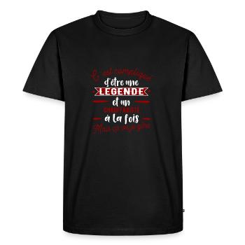 Chauffagiste une légende cadeau - T-shirt Premium bio Homme - noir - Devant - Nico (187cm)