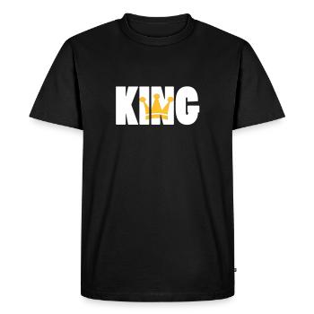 KING ! - Men's Premium Organic T-Shirt - black - Front - Nico (187cm)