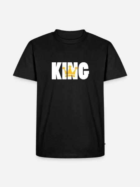 KING ! - Männer Premium Bio T-Shirt - Schwarz