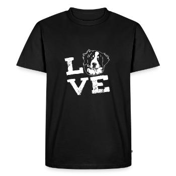 chien BOUVIER BERNOIS race cadeau d'amour - T-shirt Premium bio Homme - noir - Devant - Nico (187cm)