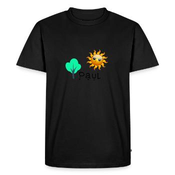 Paul - Men's Premium Organic T-Shirt - black - Front - Nico (187cm)