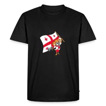 Georgia fan chien - T-shirt Premium bio Homme - noir - Devant - Nico (187cm)