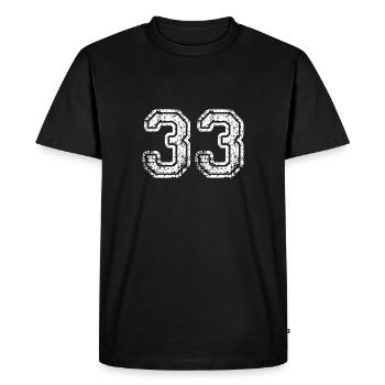33 - T-shirt Premium bio Homme - noir - Devant - Nico (187cm)