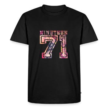 NINETEEN 1971 B - Männer Premium Bio T-Shirt - Schwarz - Vorne - Nico (187cm)