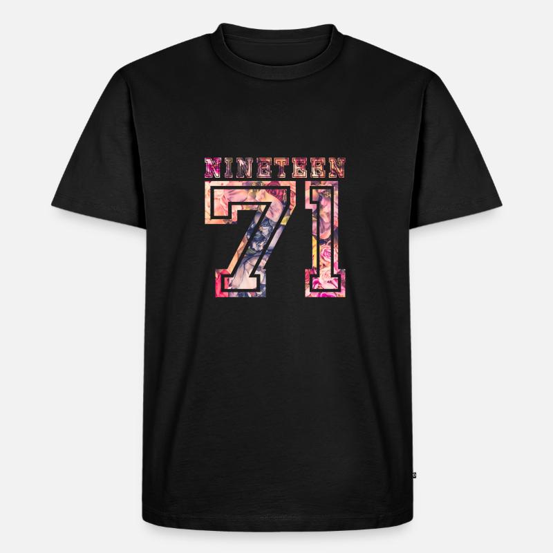 NINETEEN 1971 B - Männer Premium Bio T-Shirt - Schwarz