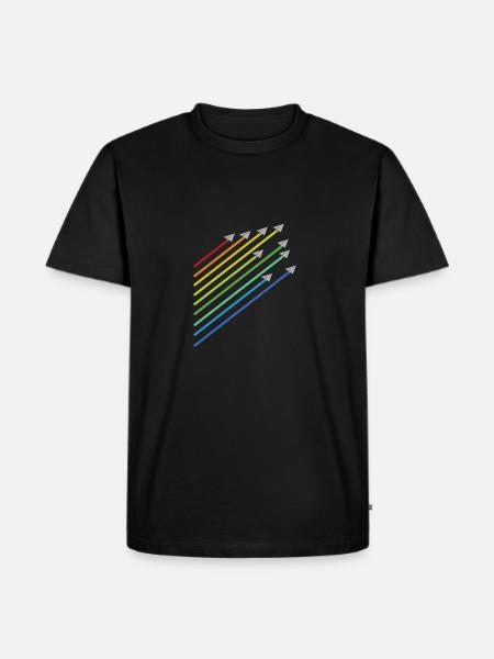 rainbow paper plane flight - Men's Premium Organic T-Shirt - black
