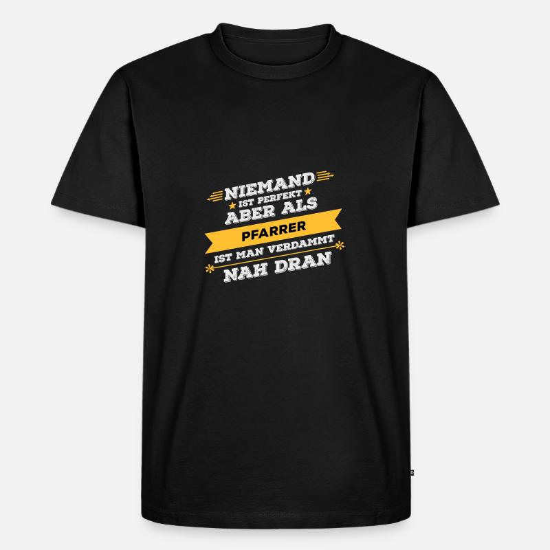 Pfarrer Beruf Geschenk - Männer Premium Bio T-Shirt - Schwarz