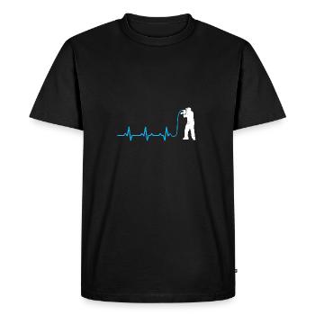 MC rapping heartbeat microphone gift heartbeat - Men's Premium Organic T-Shirt - black - Front - Nico (187cm)