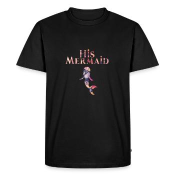 His Mermaid Partner Partnerhirt Love Gift - Men's Premium Organic T-Shirt - black - Front - Nico (187cm)