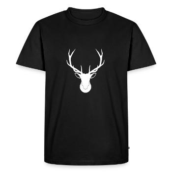Deer - deer antler - Men's Premium Organic T-Shirt - black - Front - Nico (187cm)