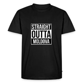 Straight Outta Moldavie! - T-shirt Premium bio Homme - noir - Devant - Nico (187cm)