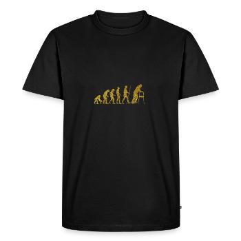 Evolution alter Mann Golden Glitter Effet - T-shirt Premium bio Homme - noir - Devant - Nico (187cm)