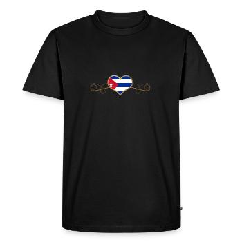 Gold Love Land Roots Cuba - Men's Premium Organic T-Shirt - black - Front - Nico (187cm)
