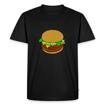 Burger Hamburger idée cadeau repas de restauration rapide - T-shirt Premium bio Homme - noir - Devant - Nico (187cm)