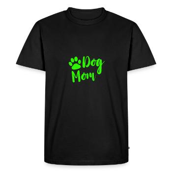 Chien maman avec patte en vert comme un cadeau - T-shirt Premium bio Homme - noir - Devant - Nico (187cm)