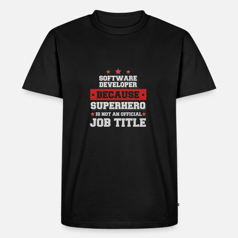 Software Developer Superhero Shirt - Männer Premium Bio T-Shirt - Schwarz