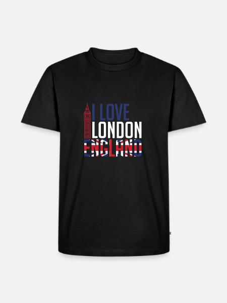 I Love London England - Premium økologisk T-skjorte for menn - svart