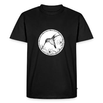 Hummingbird flowers circle - Men's Premium Organic T-Shirt - black - Front - Nico (187cm)
