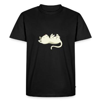 Chaton dormant cadeau de compagnie - T-shirt Premium bio Homme - noir - Devant - Nico (187cm)