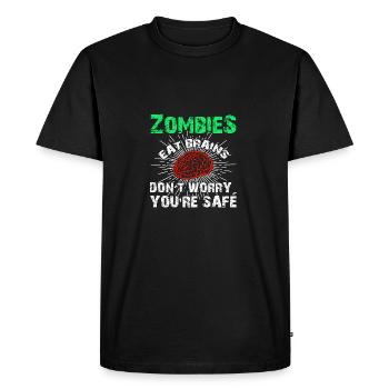 Drôle Zombies sarcastiques Mangez poison Brains - T-shirt Premium bio Homme - noir - Devant - Nico (187cm)