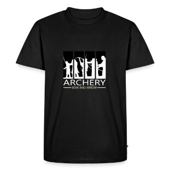 Tir à l'arc Tir à l'arc Bow cadeau Arbalète - T-shirt Premium bio Homme - noir - Devant - Nico (187cm)