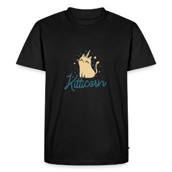 Kitticorn - Cat - Horn - chaton - Unicorn - T-shirt Premium bio Homme - noir - Devant - Nico (187cm)