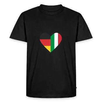 A heart - Germany Italy - Men's Premium Organic T-Shirt - black - Front - Nico (187cm)
