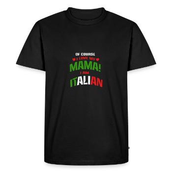 Accent italien italien Maman italienne - T-shirt Premium bio Homme - noir - Devant - Nico (187cm)