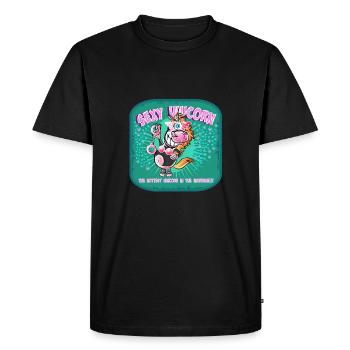 Licorne sexy, licorne nette en lingerie - T-shirt Premium bio Homme - noir - Devant - Nico (187cm)