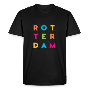 Rotterdam - Pays-Bas - Pays-Bas - Randstad - T-shirt Premium bio Homme - noir - Devant - Nico (187cm)