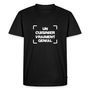 Cuisinier / Cuisine / Chef / Cuisinière / Cuistot - T-shirt Premium bio Homme - noir - Devant - Nico (187cm)